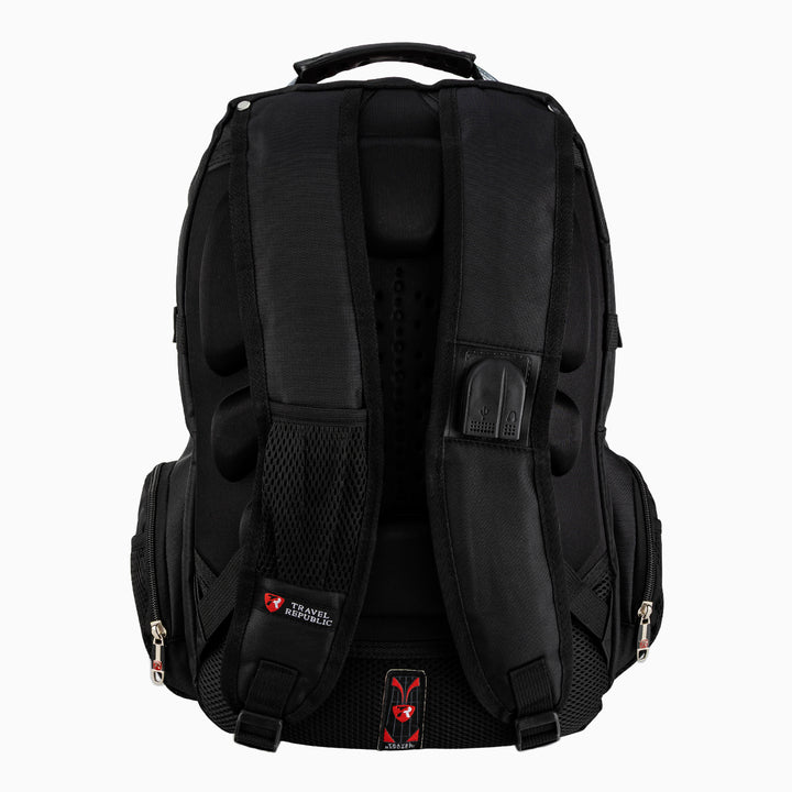 Mochila escolar color Negro con Vino