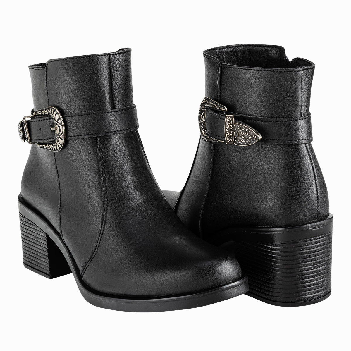 Botín Casual Tacón Ancho Para Mujer Green Love 07486