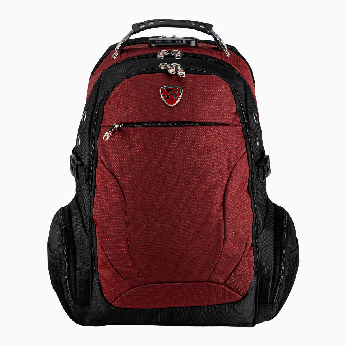 Mochila escolar color Negro con Vino