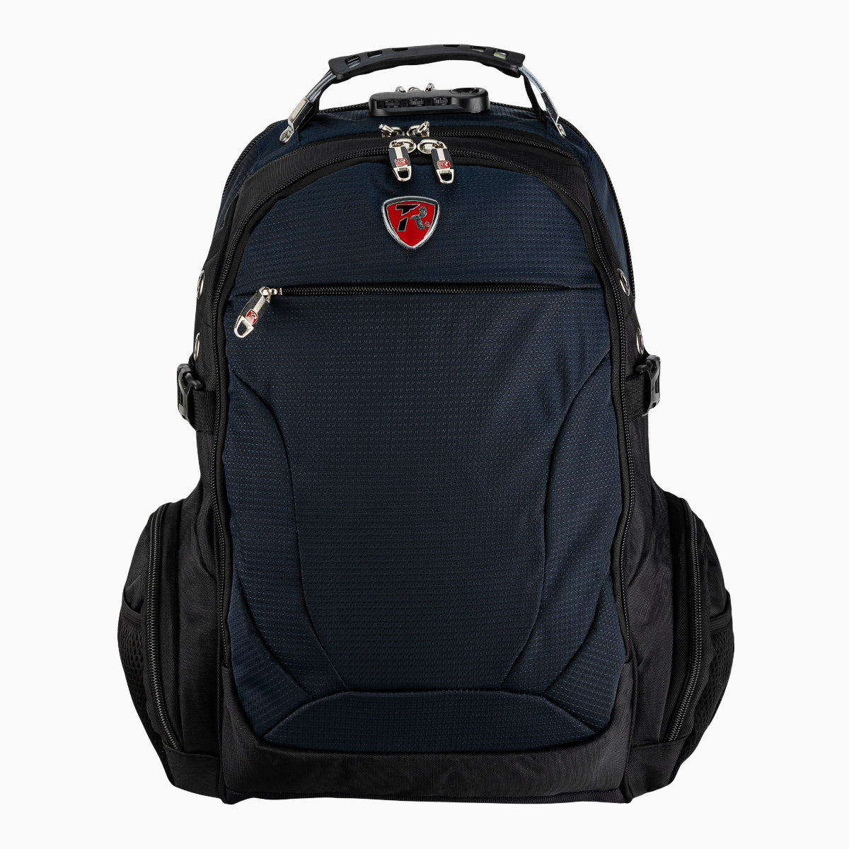 Mochila escolar color Negro con Azul Marino