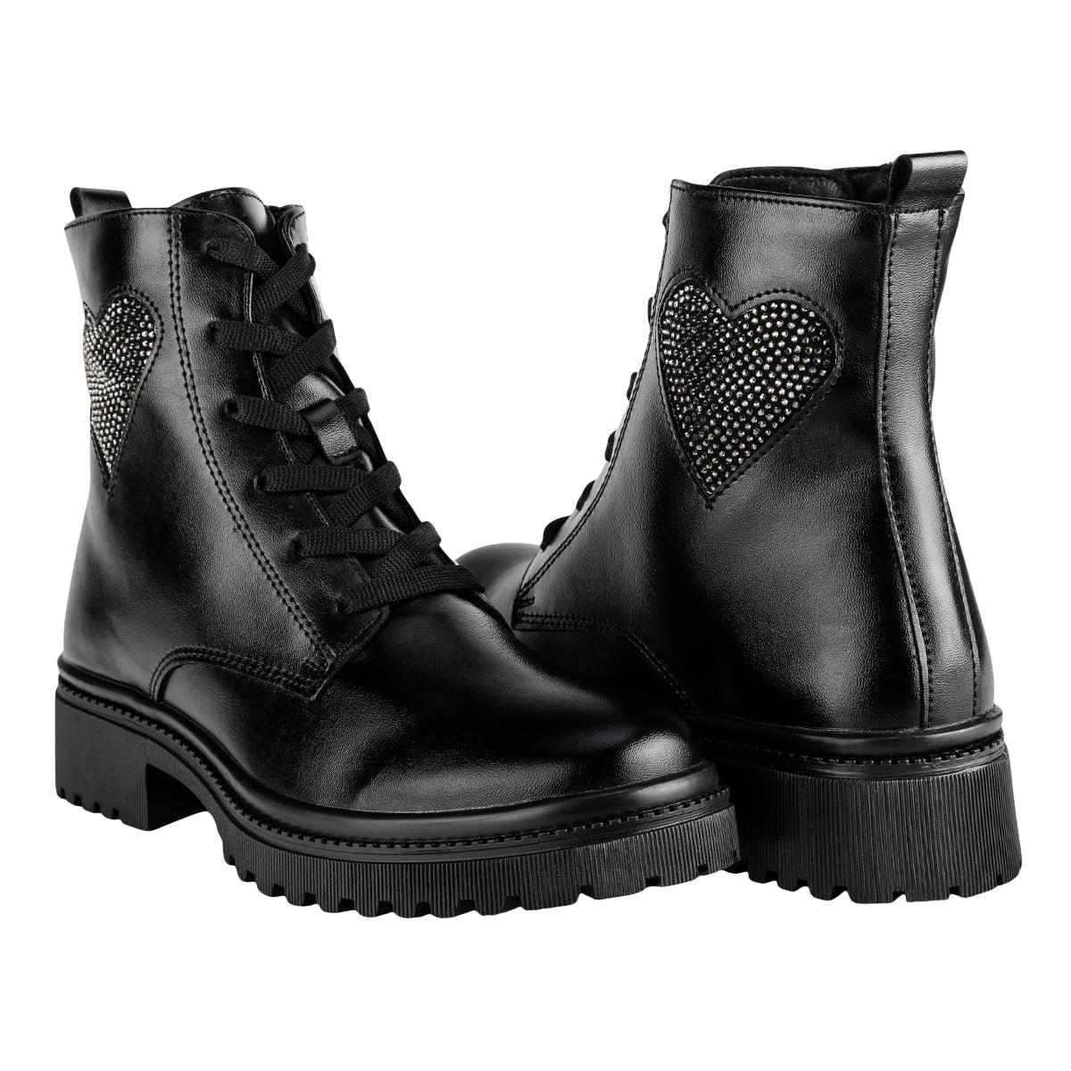 Botín Casual Corazón Brillos Niña Yuyin 07494