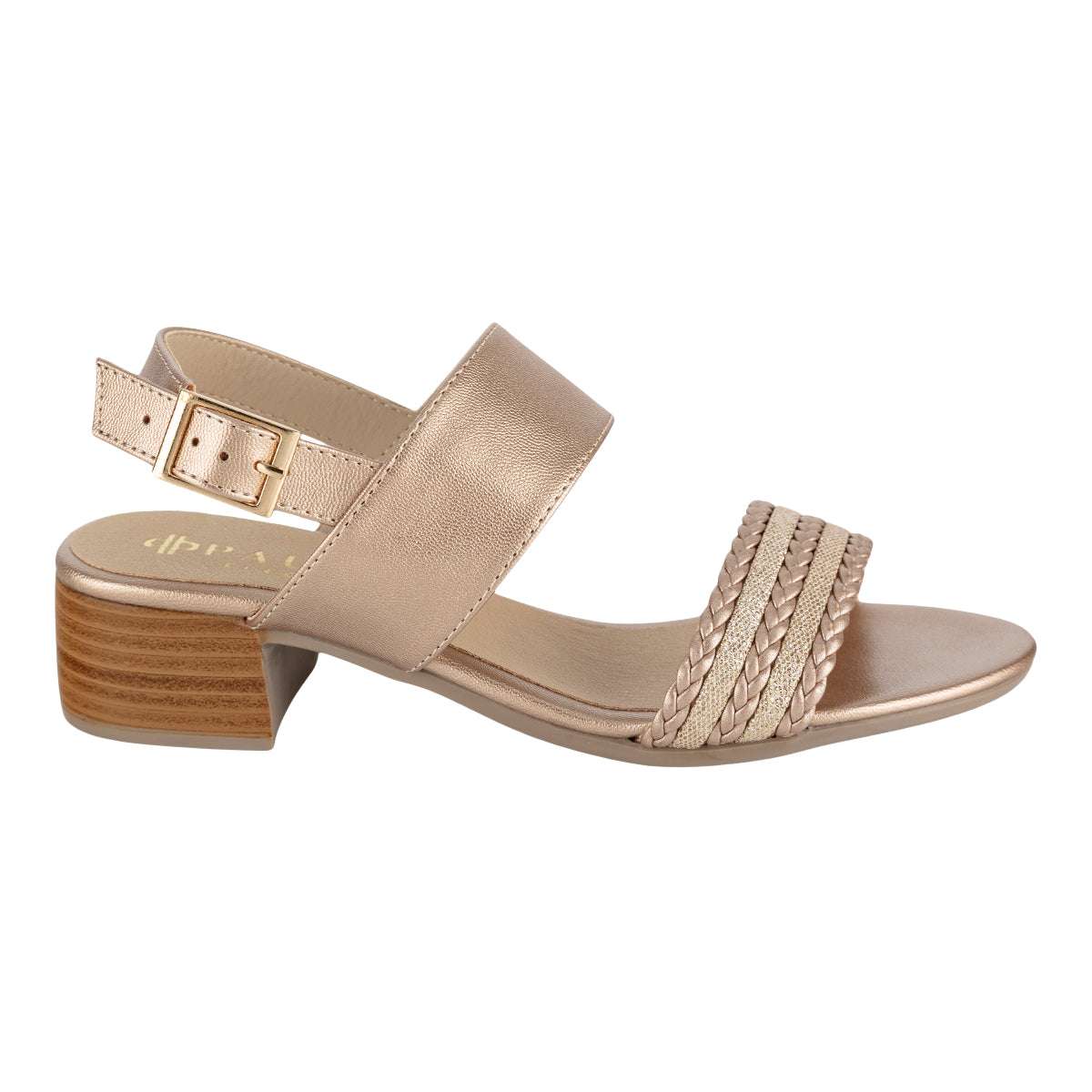 Sandalia Tacón Bajo Gold Mujer Paulie 08195