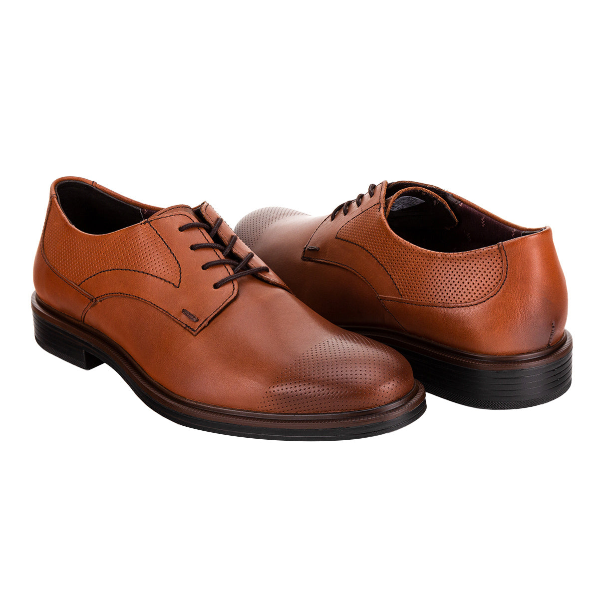 Zapato Cómodo Derby Para Hombre Flexi 03251/52 Negro-Tan