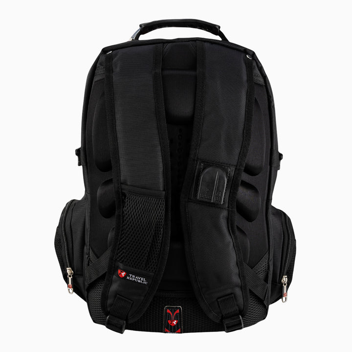 Mochila escolar color Negro con Vino
