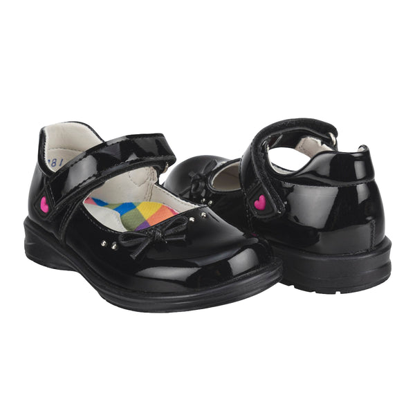 Zapato Escolar Charol Negro Niña Dominiq 05370