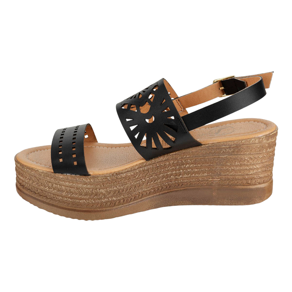 Sandalia Floral Cuña Para Mujer Joza 06502