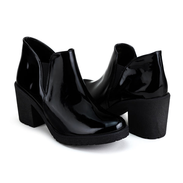 Botín Casual Charol Dama Caramel 04533