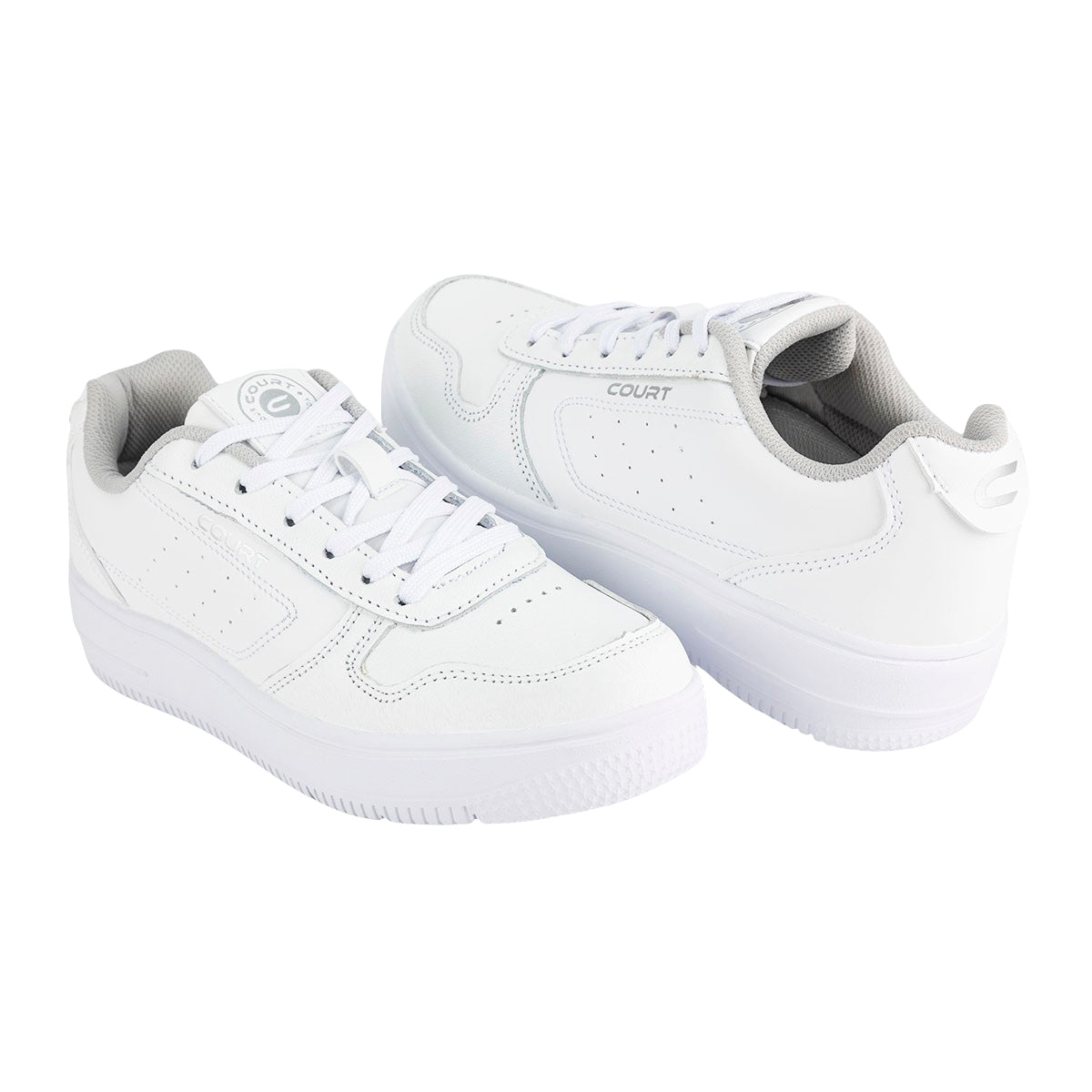 Tenis Blancos Escolar Casual Moderno Joven Court 06009