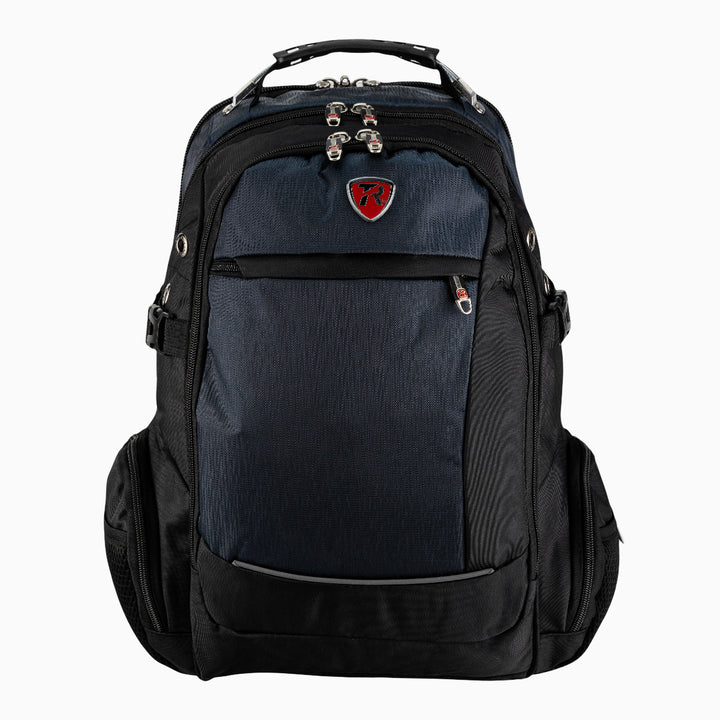 Mochila escolar color Negro con Azul marino