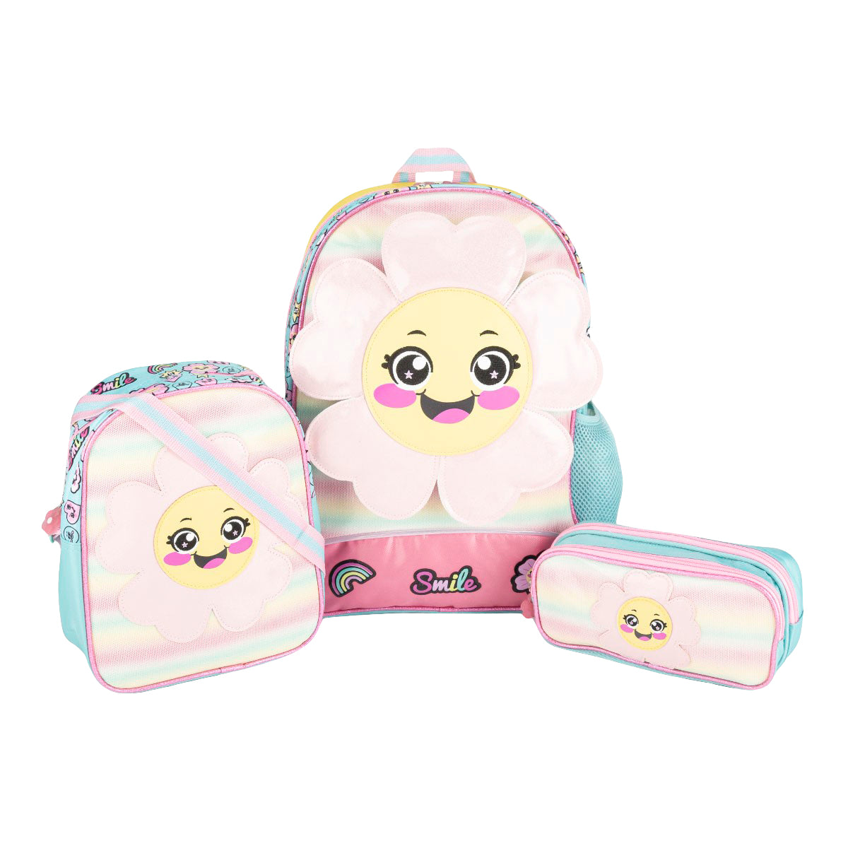 Set Mochila Lapicera Lonchera Escolar Unicornio 06060