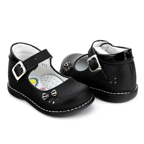 Zapato Moñito Moda Negro Bebé Lucho 04354