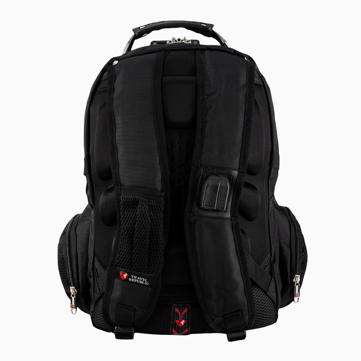 Mochila escolar color negro con azul