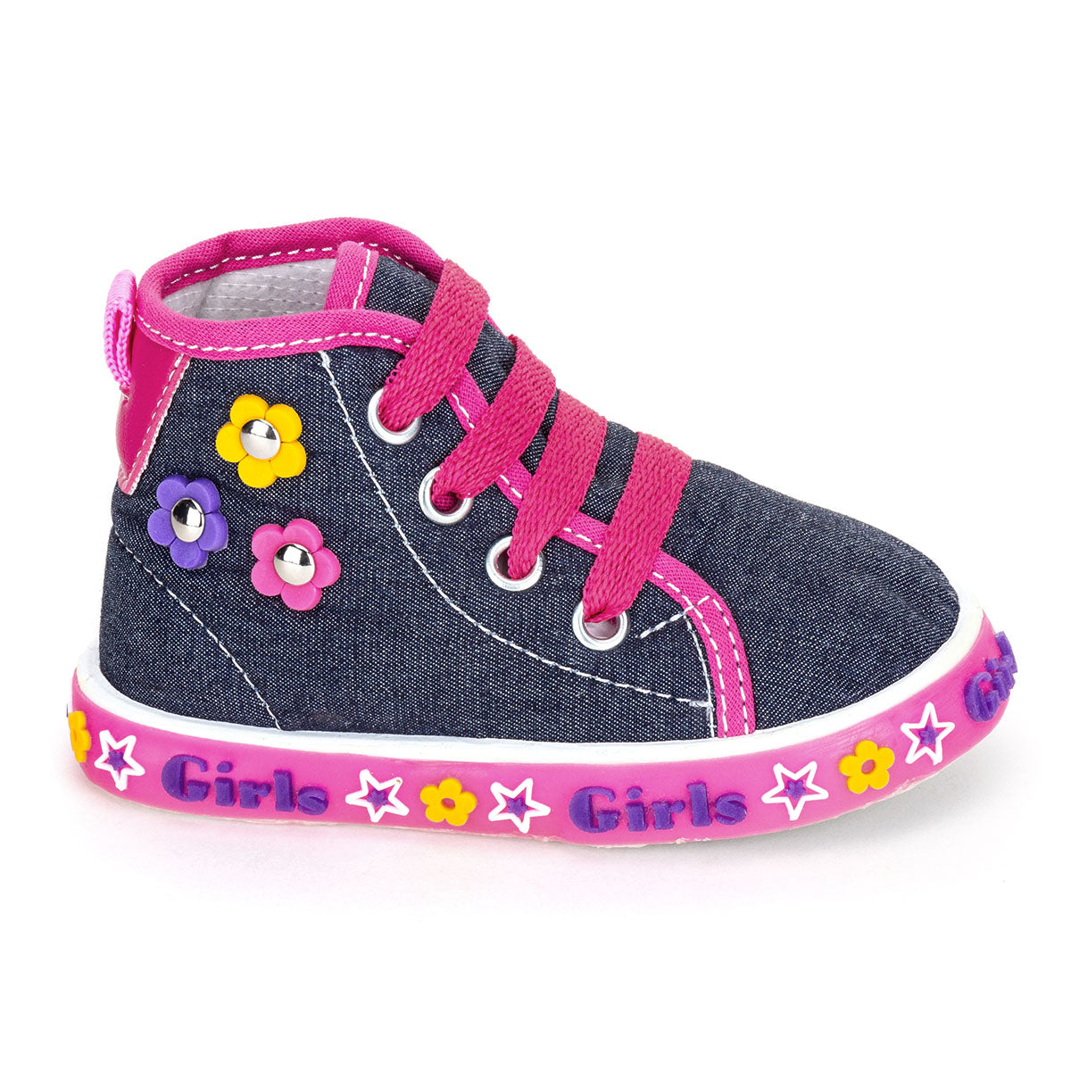 Tenis Moda Flores Mezclilla Niña Gonaykids 02190