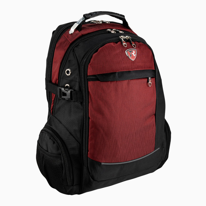 Mochila escolar color Negro con Vino