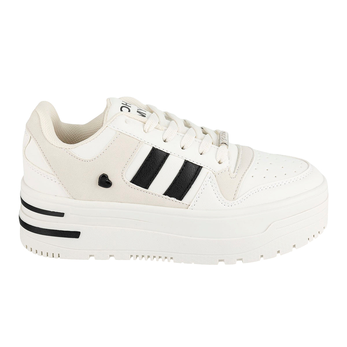Tenis Blancos Moda Plataforma Para Mujer Gosh 06172