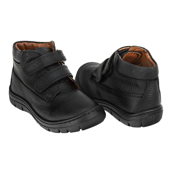 Botín Escolar Piel Negro Velcro Niño Dogi 02048