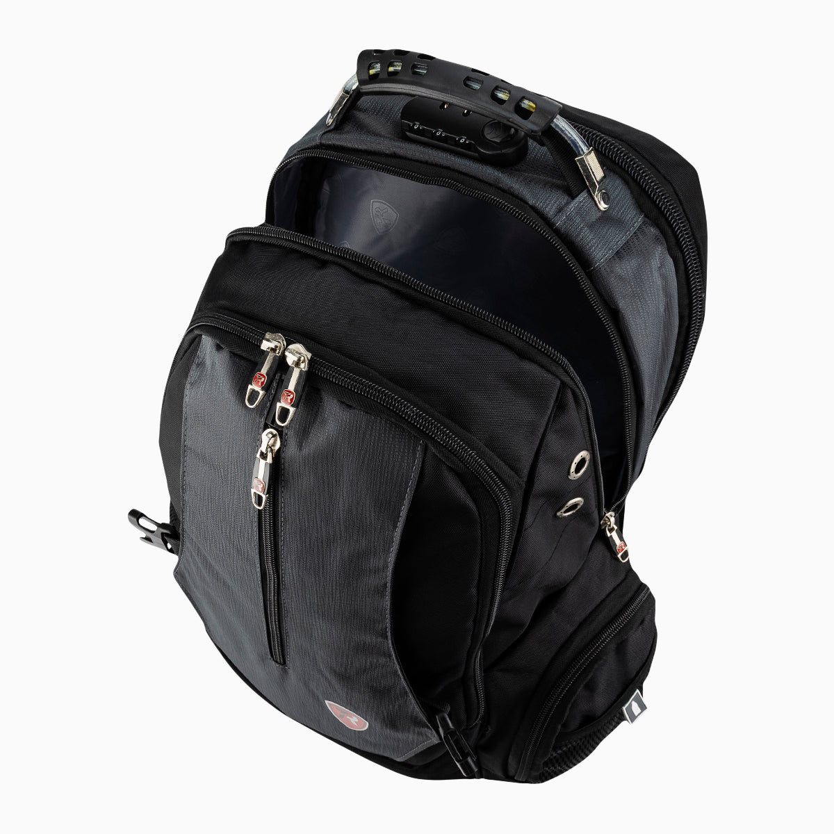 Mochila escolar color negro con gris