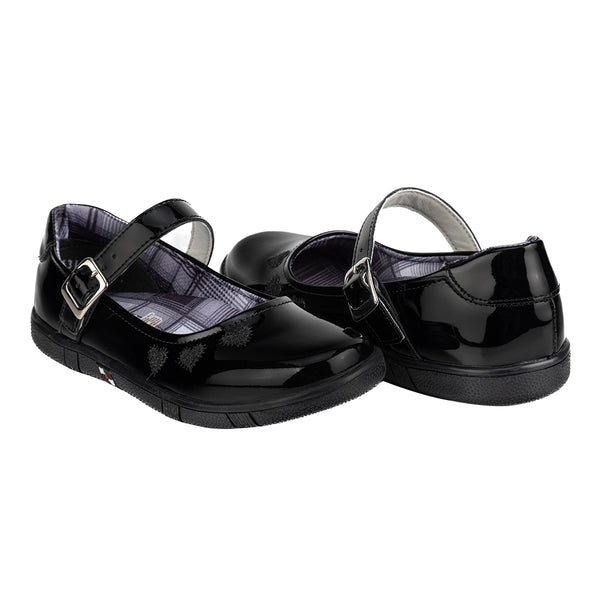 Zapato Escolar Corazón Negro Joven Nick&wick 05362