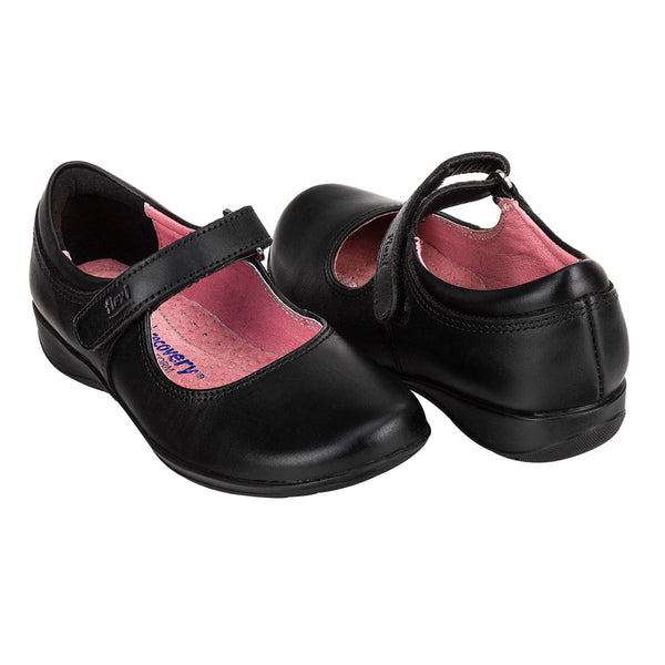 Zapato Escolar Negro Velcro Niña Flexi 00834