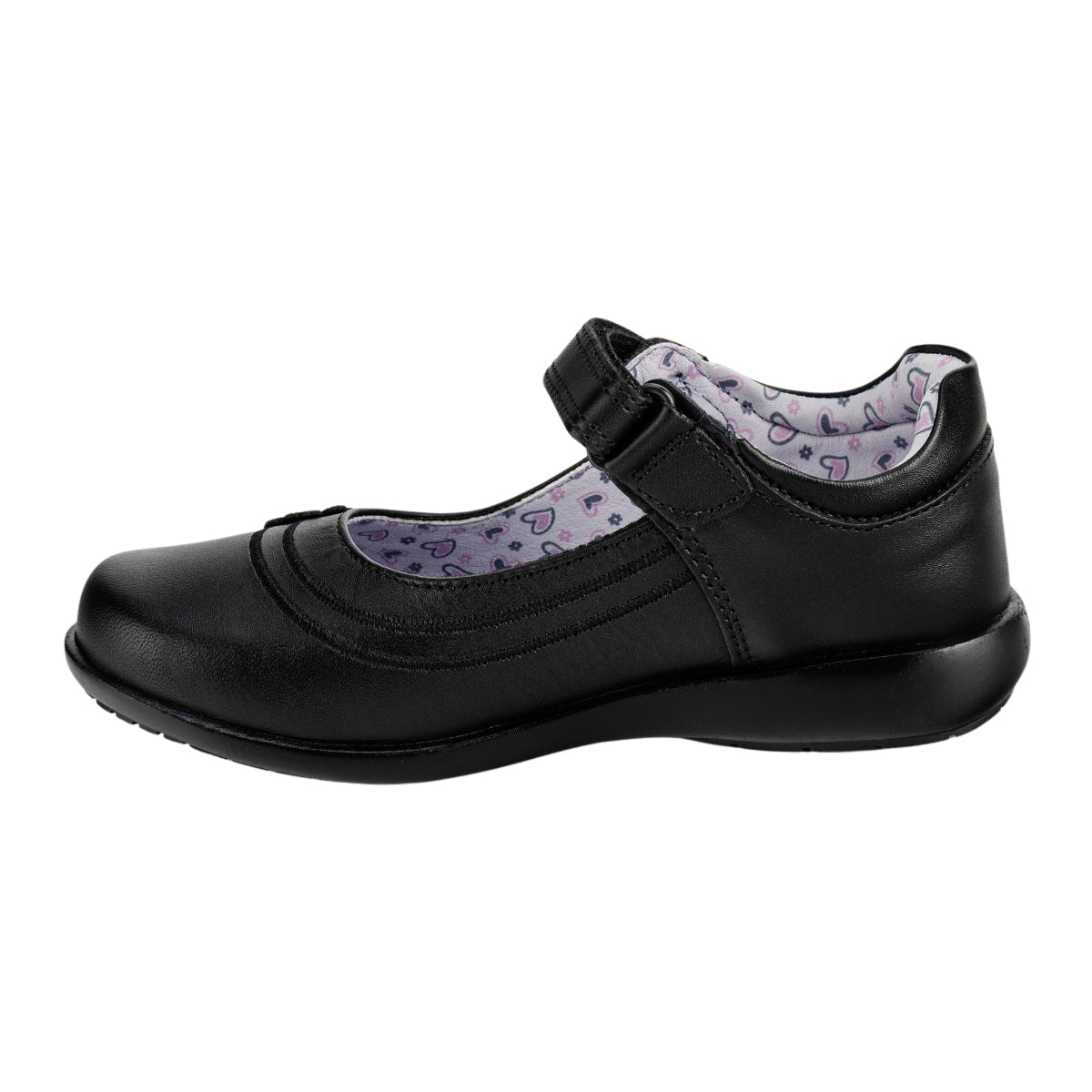 Zapato Escolar Bambino Para Niña Negro Velcro 05388