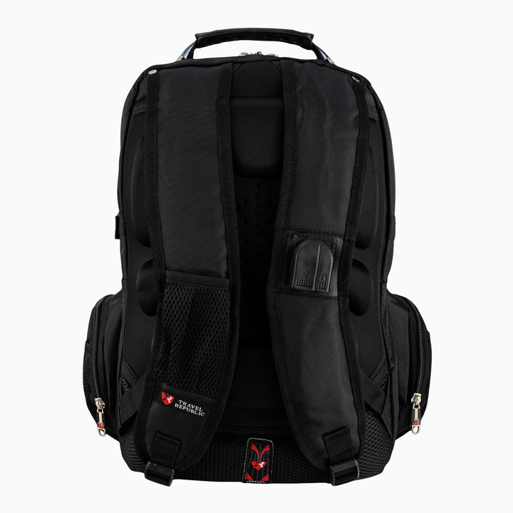 Mochila escolar color Negro con Gris