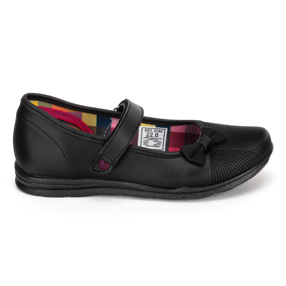 Zapato Escolar Moño Negro Velcro Joven Nick&wick 03006
