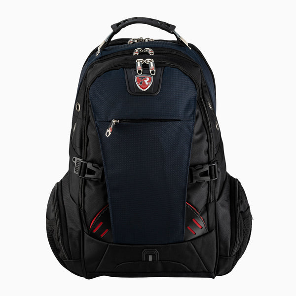 Mochila escolar color negro con azul
