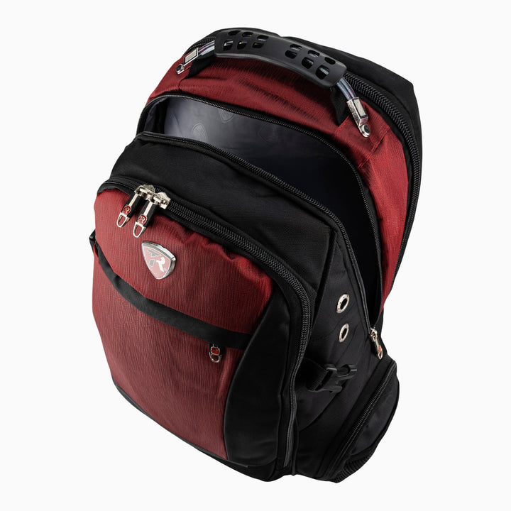 Mochila escolar color Negro con Vino