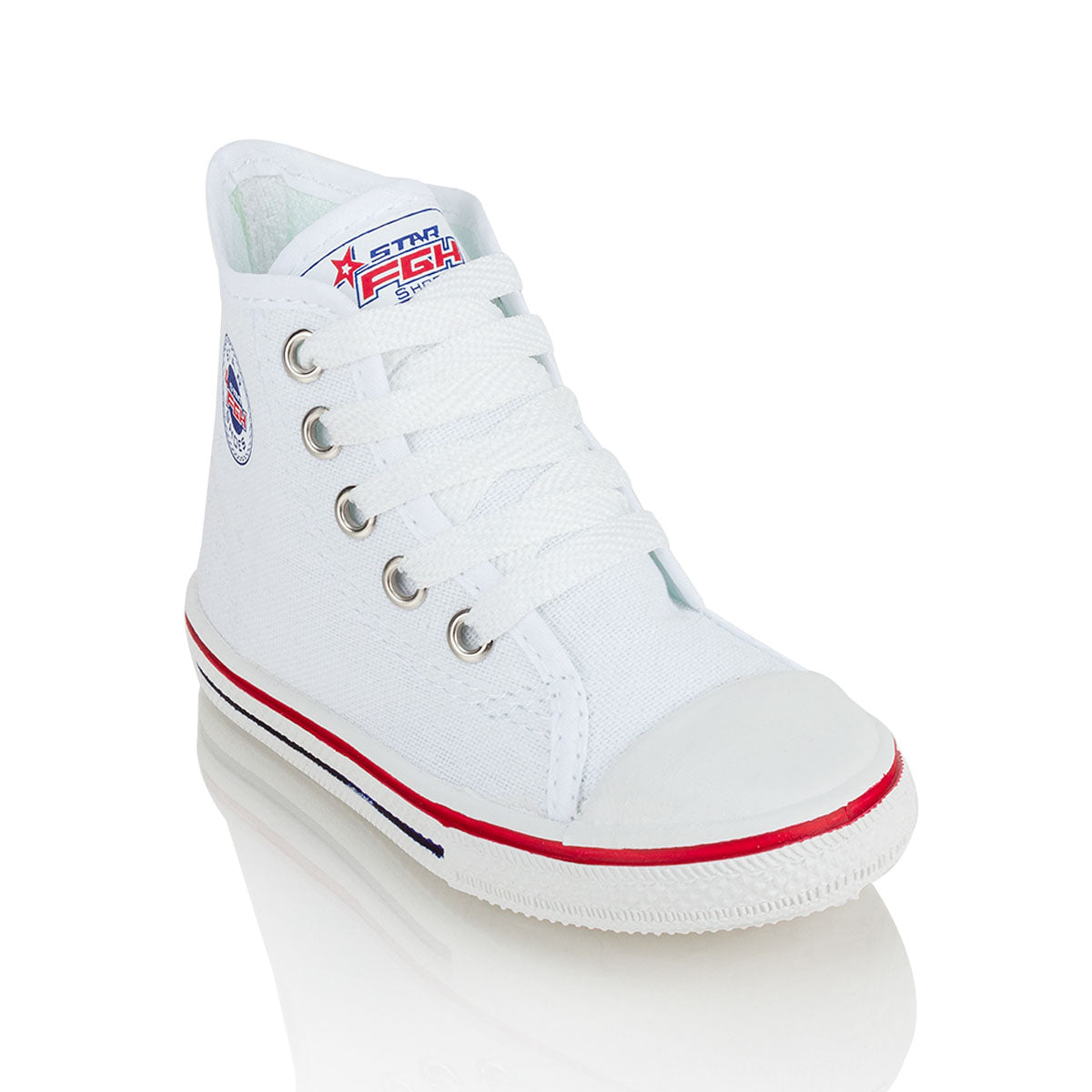 Tenis Blancos Bota Moderno Casual Niño Fghstars 01007 - Tres Reyes Zapaterías - México