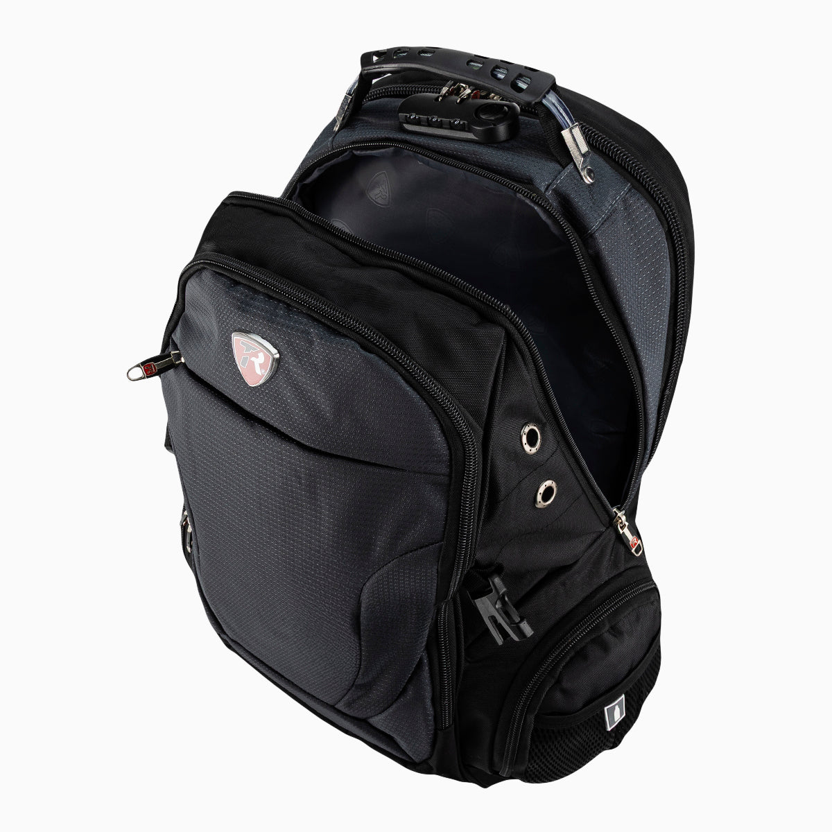 Mochila escolar color Negro con Gris